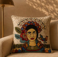 Coussin Brodé Kashmi — La Reine des Fleurs · Pièce Unique